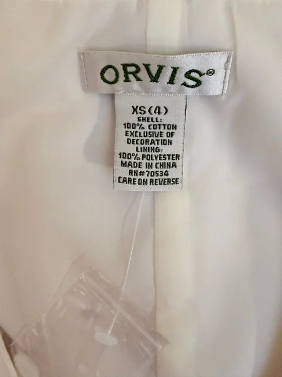 🌾 Orvis White Vest with Beige Floral Embroidery - Picture 5 of 5